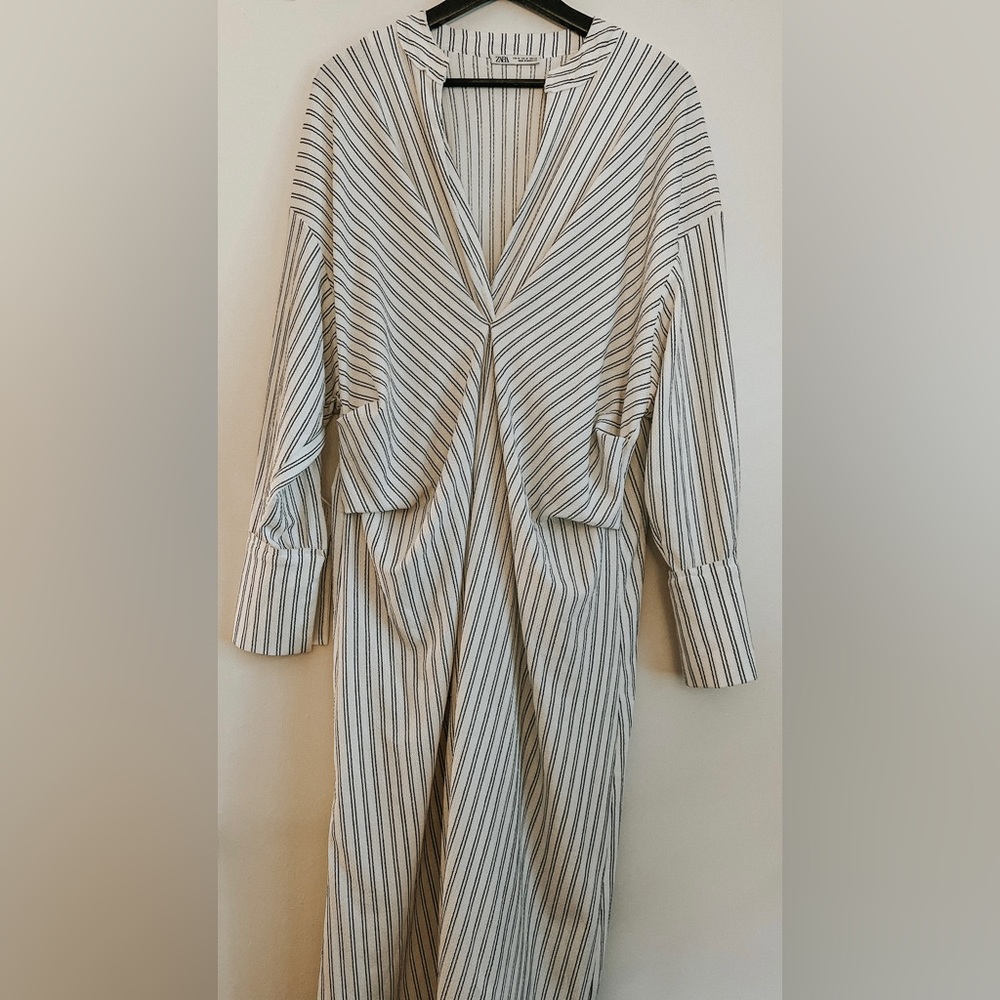 Zara White & Black Stripe Dress